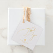 Étiquette-cadeau PixDezines Gold Foil Luxe Merci de calligraphie (Avec boite)