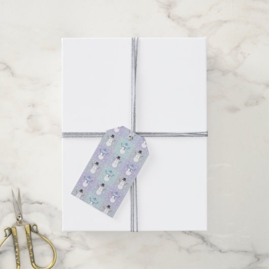 Étiquette cadeau plaid d'hiver (Avec de la ficelle)