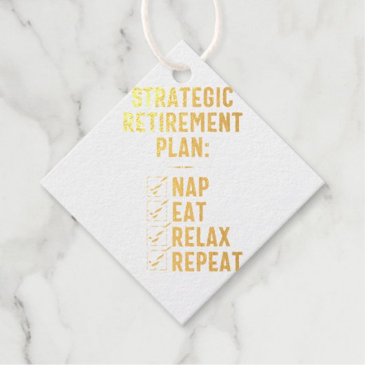 Étiquette-cadeau Plan stratégique de retraite - Conduite d'un trava (Devant)