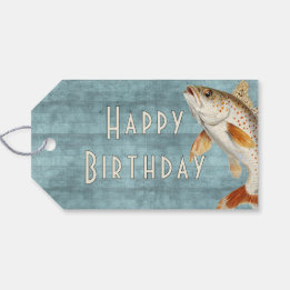 Étiquette Cadeau Poisson Nageant Océan Bleu