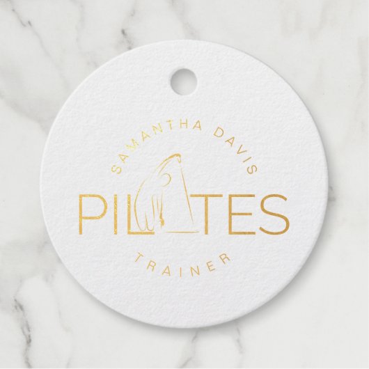 Étiquette-cadeau Pose de swakate de l'instructeur Pilates (Devant)