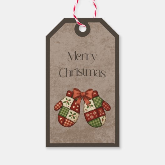 Étiquette Cadeau pour des Mitaines Patchwork aux C (Devant)