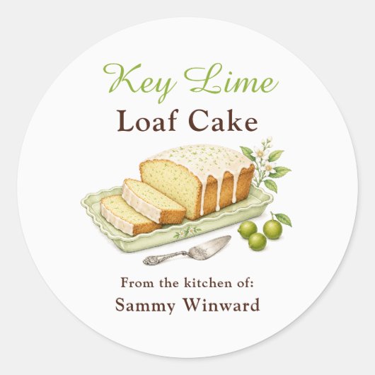 Étiquette cadeau pour gâteau de lime clé (Devant)