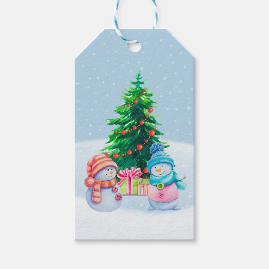 Étiquette cadeau pour les Snowmen Winter Wonderlan (Devant)