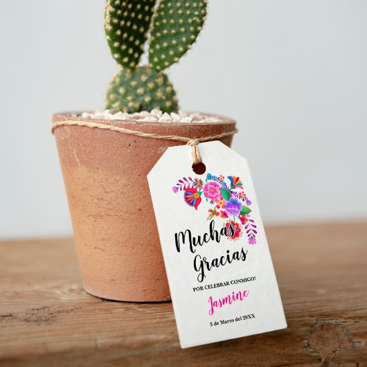 Étiquette Cadeau pour une Fête Thème Fiesta d'Anni