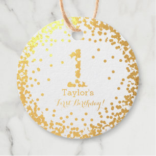 Étiquette-cadeau Premier anniversaire 1er anniversaire, numéro un O
