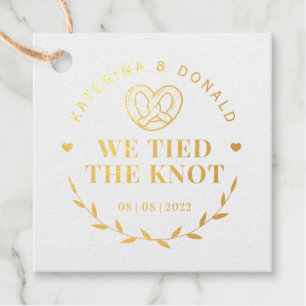 Étiquette-cadeau Pretzel Nous Avons Lié Le Mariage De Knot