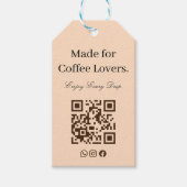 Étiquette Cadeau QR Code pour les Amoureux du Café (Devant)