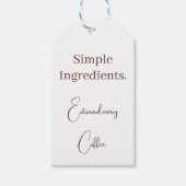 Étiquette Cadeau QR Menu Café Ingrédients Simples (Devant)