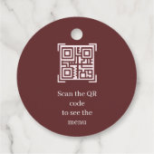 Étiquette Cadeau QR Menu Café Ingrédients Simples (Dos)