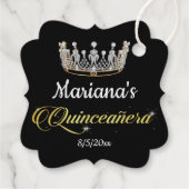 Étiquette-cadeau Quinceanera Princess Crown Foil (Dos)