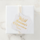 Étiquette-cadeau Quinceanera Princess Crown Foil (Avec boite)