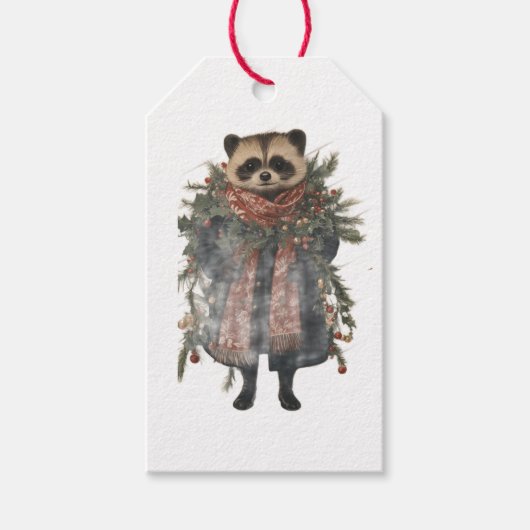 ÉTIQUETTE CADEAU Raton laveur DE NOËL (Devant)
