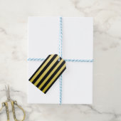 Étiquette cadeau rayée noir et or (With Twine)