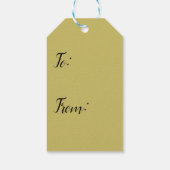 Étiquette cadeau rayée noir et or (Dos)