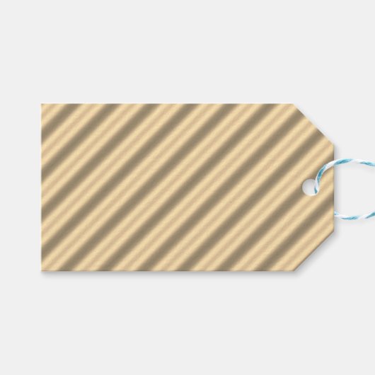 Étiquette Cadeau Rayure Diagonale Or Classique (Devant (Horizontal))