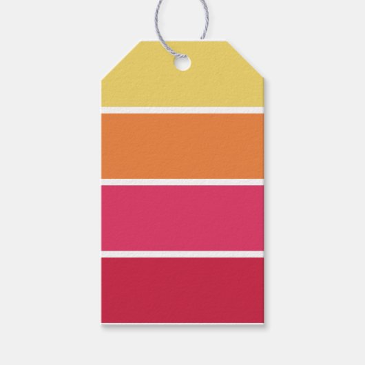 Étiquette Cadeau Rayures Colorées (Devant)
