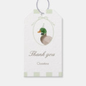 Étiquette cadeau rectangle Canard colvert vert (Devant)