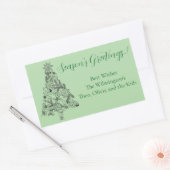 Étiquette cadeau rectangulaire de Noël Arbre Vert (Enveloppe)