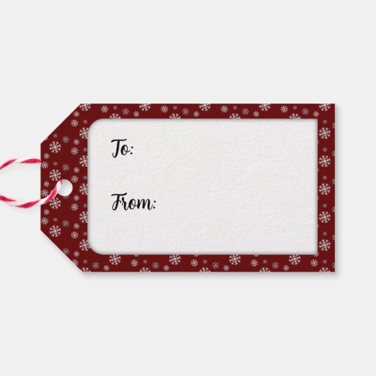 Étiquette cadeau Red Snowfall (Dos Horizontal)