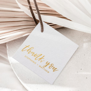 Étiquette-cadeau Remerciement de cadeau de mariage moderne en écrit
