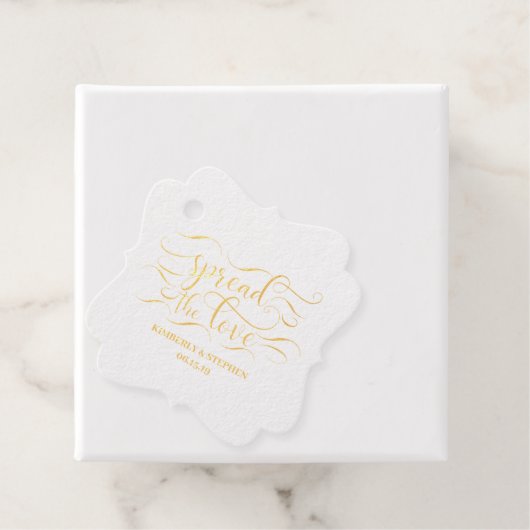 Étiquette-cadeau Répandre l'amour mariage élégant (Avec boite)