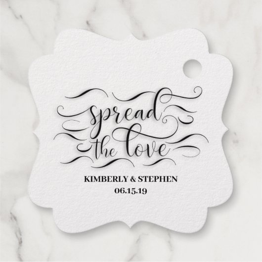 Étiquette-cadeau Répandre l'amour mariage élégant (Dos)