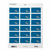 Étiquette cadeau requin (Feuille entière)