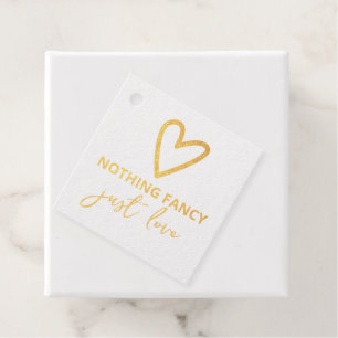 Étiquette-cadeau Rien De fantaisie Juste Amour Minimaliste Mariage