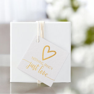 Étiquette-cadeau Rien De fantaisie Juste Amour Minimaliste Mariage
