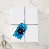 Étiquette cadeau Rose Métallisé Bleu (Avec de la ficelle)