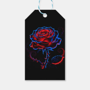 Étiquette Cadeau Rose Rouge Bleu Néon Lumineux