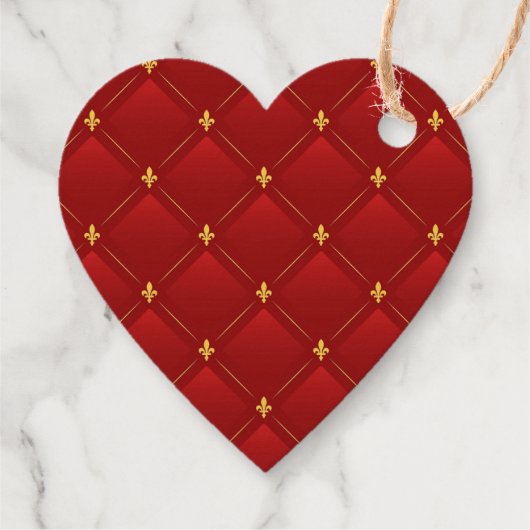 Étiquette-cadeau Rouge et or Art Nouveau Motif Papier (Dos)