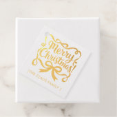Étiquette-cadeau Ruban élégant de Noël Calligraphie Script (Avec boite)