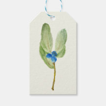 Étiquette Cadeau Rustique à Motif de Baies de Noël