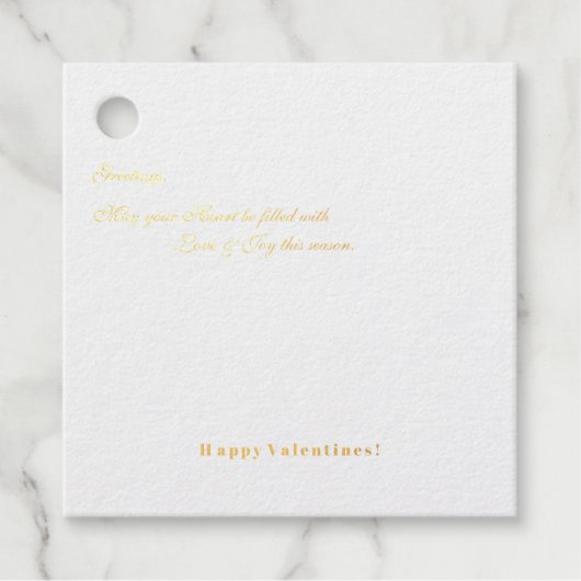 Étiquette-cadeau Salutations ! Joyeuse Saint-Valentin (Devant)