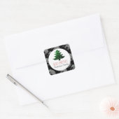 Étiquette cadeau sapin de Noël vert éléphant scint (Enveloppe)