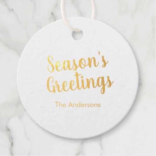 Étiquette-cadeau Script Bonnes Fêtes élégant (Devant)