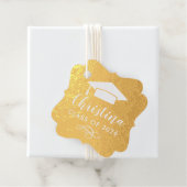 Étiquette-cadeau Script Casquette Blanche Promotion 2026 Diplôme Or (Avec boite)