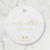 Étiquette-cadeau Script de calligraphie moderne élégante Bijoux (Devant)