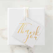 Étiquette-cadeau Script moderne Merci d'affaires or (Avec boite)