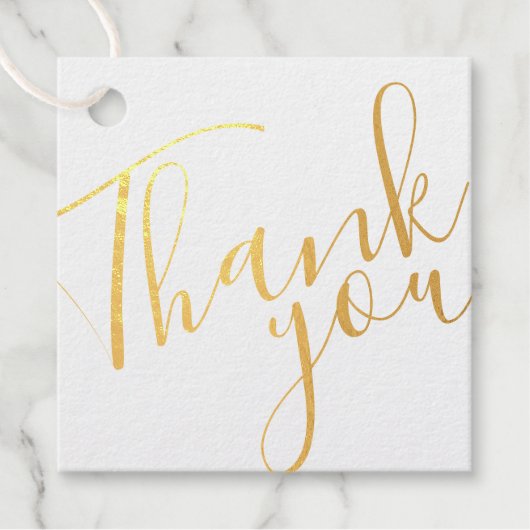 Étiquette-cadeau Script moderne Merci d'affaires or (Devant)