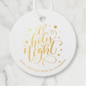 Étiquette-cadeau Script moderne O Saint Nuit Noël (Devant)