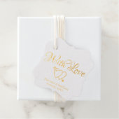 Étiquette-cadeau Script or personnalisé coeurs cadeau Mariage (Avec boite)