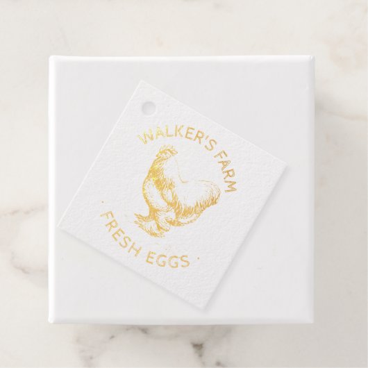 Étiquette-cadeau Script rustique Happy Hen Egg Timg (Avec boite)