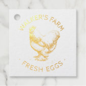 Étiquette-cadeau Script rustique Happy Hen Egg Timg (Devant)
