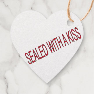 Étiquette-cadeau sealed with a kiss love quotes Foil Favor Tag
