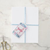 Étiquette Cadeau Silhouette de Caniche Rose Pastel (Avec de laficelle)
