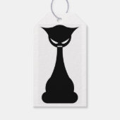 Étiquette cadeau silhouette de chat noir gothique (Devant)
