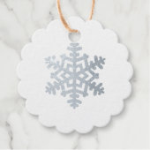 Étiquette-cadeau Silver Foil Noël Snowflake (Devant)